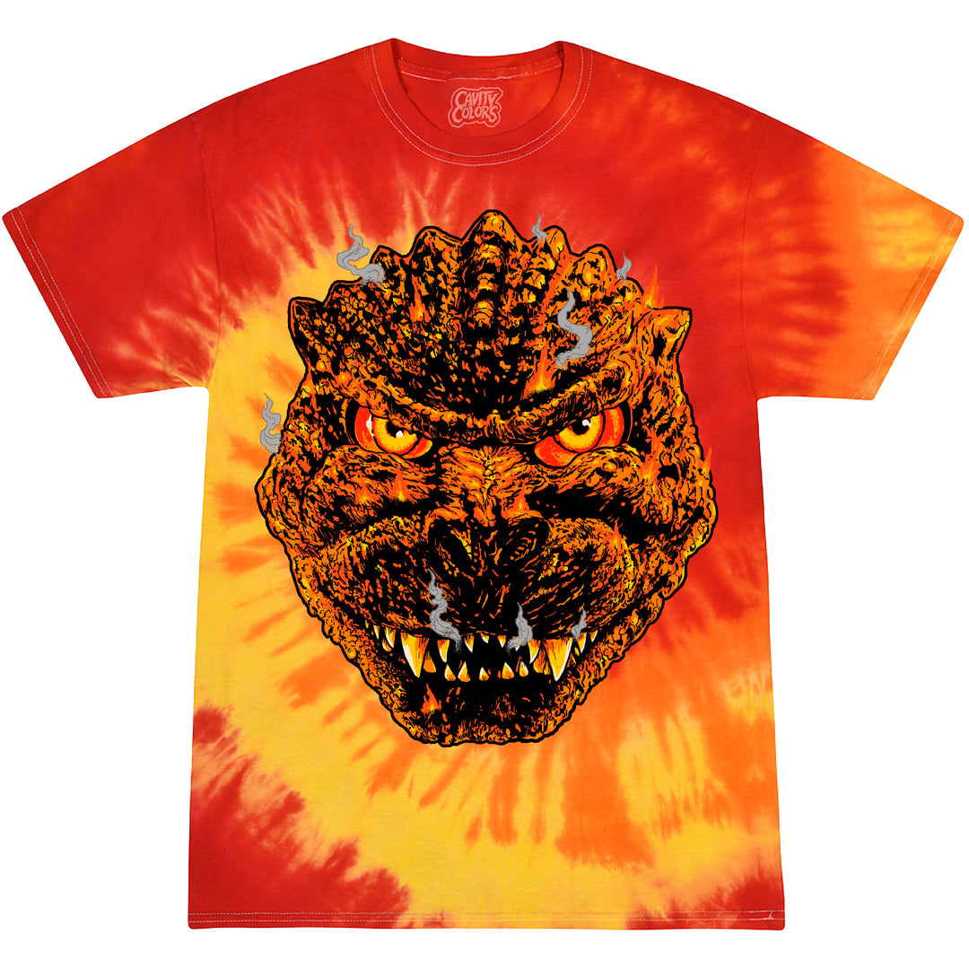 Burning Godzilla Red Hot Tie-Dye T-Shirt | Officially Licensed