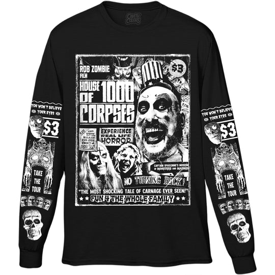 HOUSE OF 1000 CORPSES: REAL LIFE HORROR - LONG SLEEVE SHIRT (GLOW IN THE DARK)