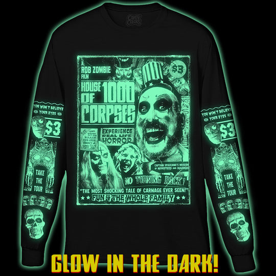 HOUSE OF 1000 CORPSES: REAL LIFE HORROR - LONG SLEEVE SHIRT (GLOW IN THE DARK)