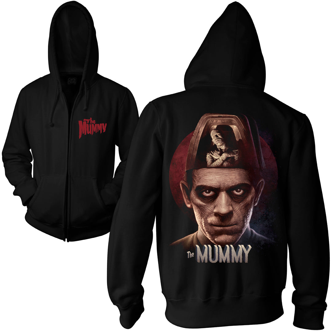hoodie monsters The Mummy (1932) - Zip Up Hoodie | Color: Black