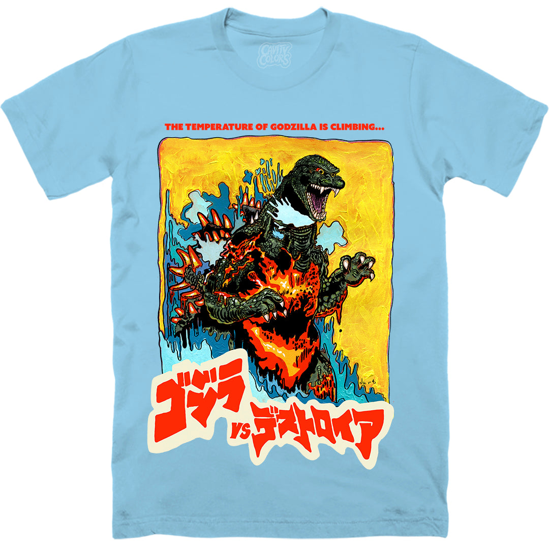 Godzilla & Jet Jaguar: Victory Handshake - T-Shirt (Classic Black) | Size: XS by Cavitycolors