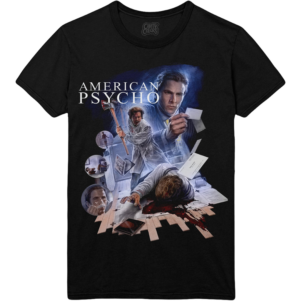 american psycho dress shirt Bioworld American Psycho Patrick Bateman Poster Women's Black Long Sleeve Shirt-Large