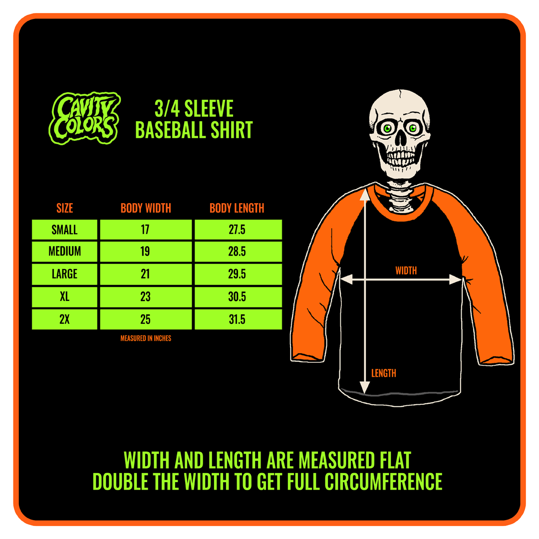 GHOST FACE: SKELE-FACE - BASEBALL SHIRT (GLOW IN THE DARK)