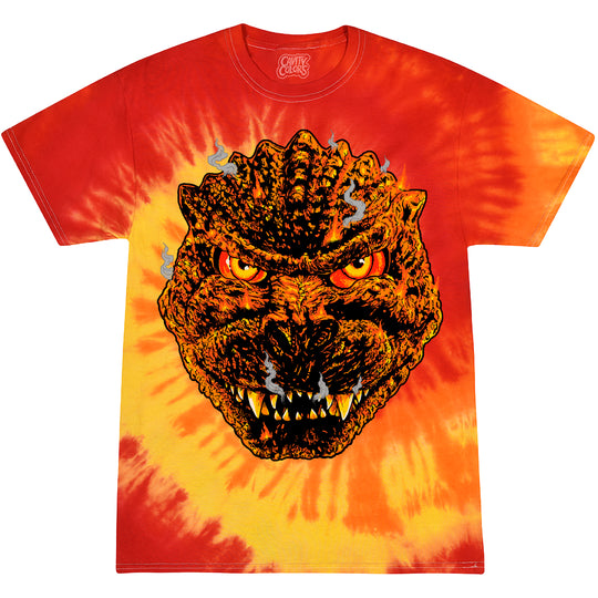 BURNING GODZILLA - TIE-DYE T-SHIRT (RED HOT TIE-DYE)