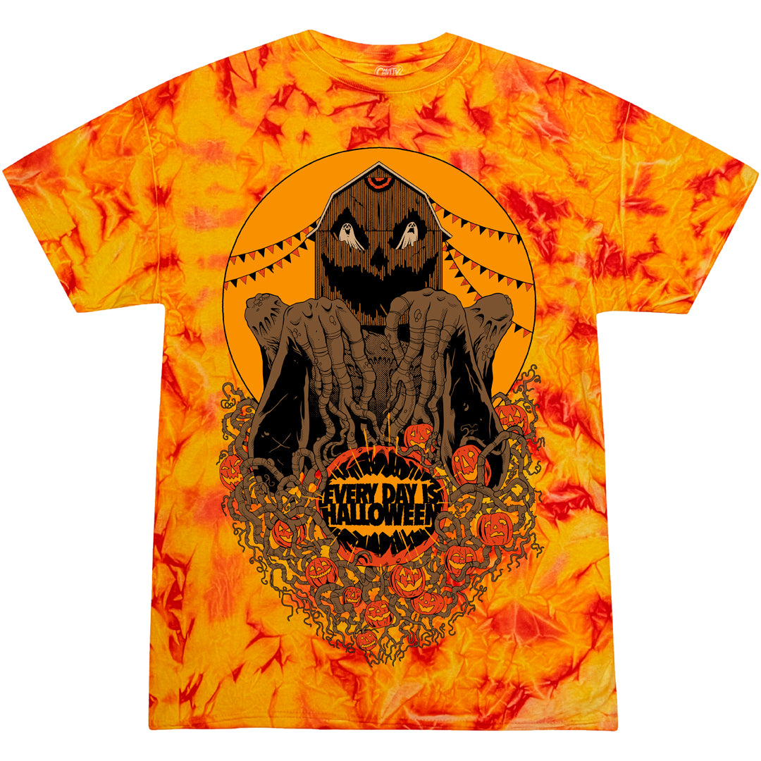 EVERY DAY IS HALLOWEEN: 2026 EDITION - TIE-DYE T-SHIRT (CANDYCORN)