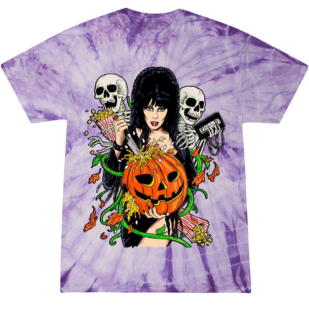 ELVIRA: CREEPY CARVER - TIE-DYE T-SHIRT