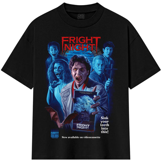 FRIGHT NIGHT: VHS HORROR AD - T-SHIRT (SHAKA WEAR)