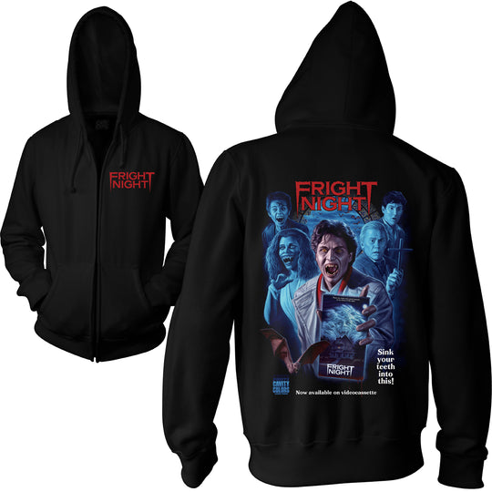 FRIGHT NIGHT: VHS HORROR AD - ZIP-UP HOODIE