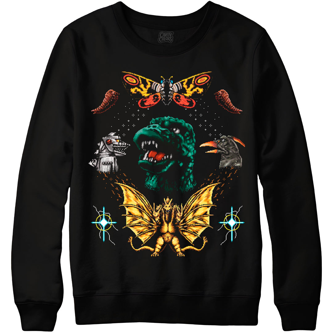 GODZILLA & FRIENDS - FAUX HOLIDAY CREWNECK SWEATER