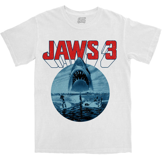 JAWS 3: RETRO HORROR - T-SHIRT (COMFORT COLORS) WHITE