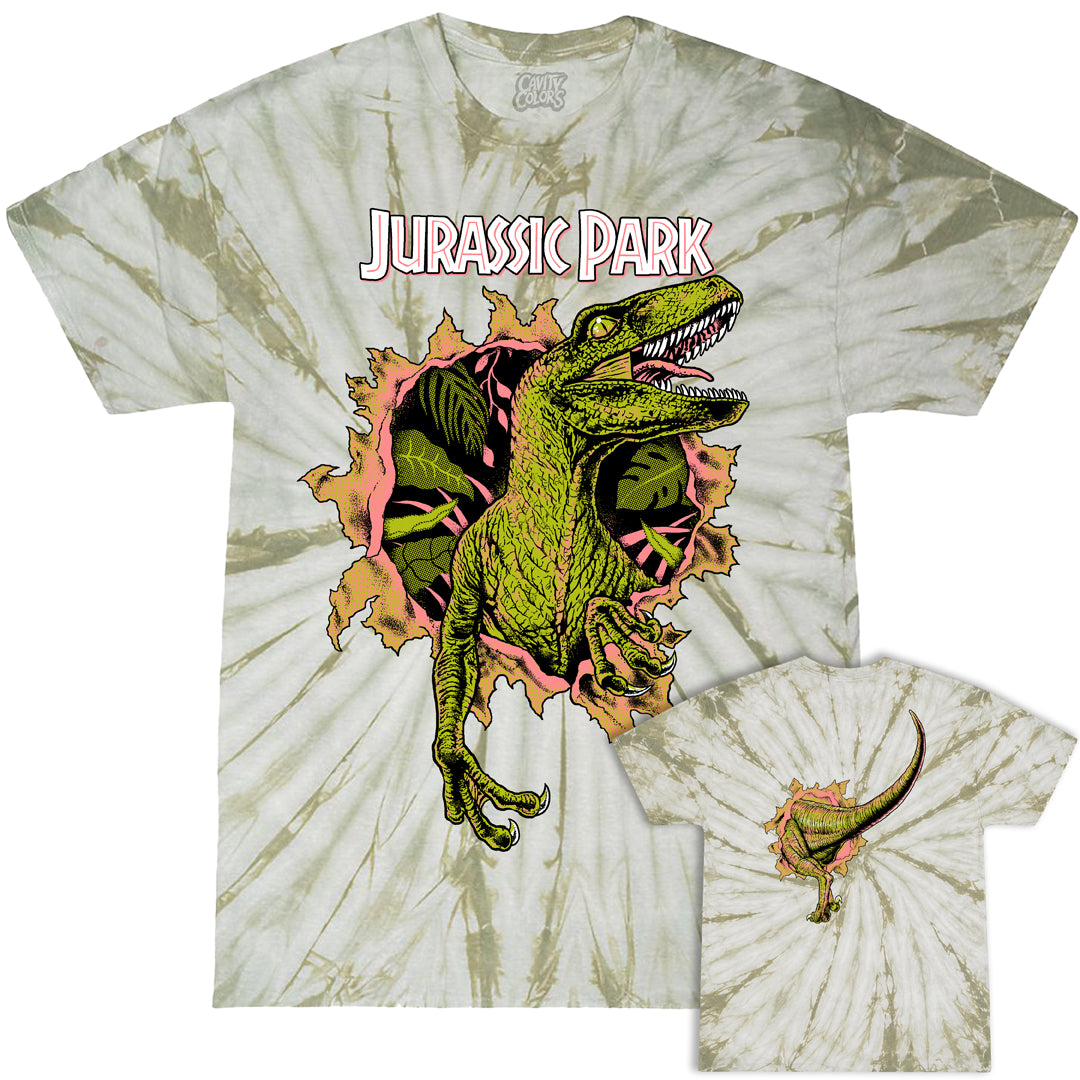 JURASSIC PARK: RETRO RAPTOR - TIE-DYE T-SHIRT