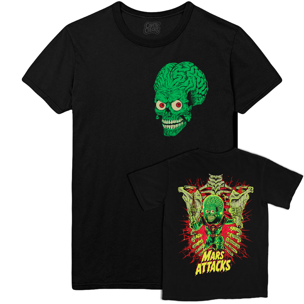 90s Mars Attacks! ブラック Tシャツ XL Mars Attacks - New Front + Back Print T-Shirts from CAVITYCOLORS