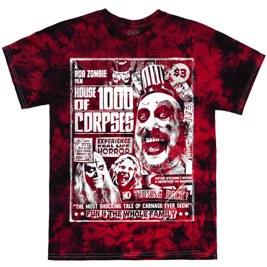 HOUSE OF 1000 CORPSES: REAL LIFE HORROR - TIE-DYE T-SHIRT (GLOW IN THE DARK