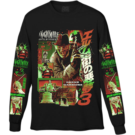 ELM STREET 3: RETRO HORROR - LONG SLEEVE SHIRT