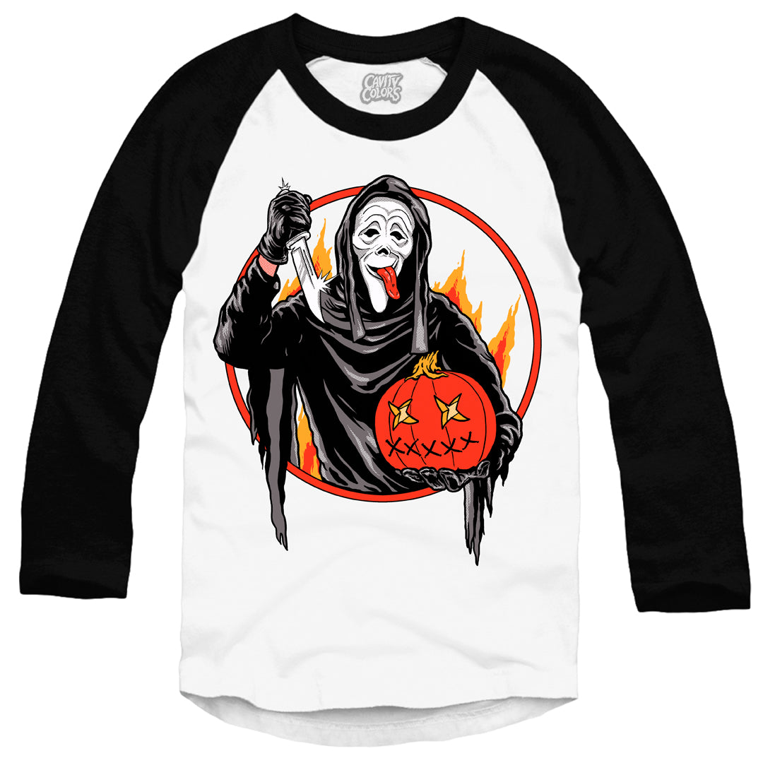 GHOST FACE SPOOF: CREEPY CARVER - BASEBALL SHIRT