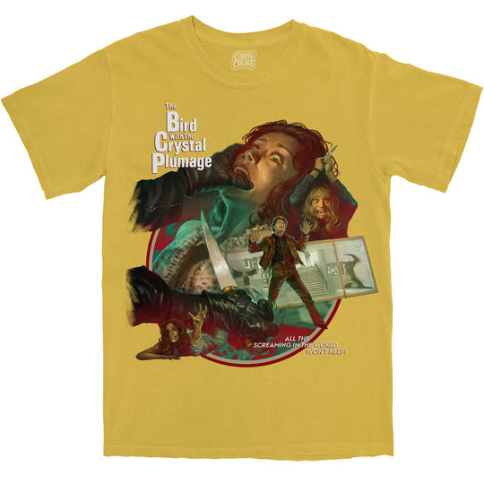 DARIO ARGENTO'S SUSPENSE THRILLER! - T-SHIRT (COMFORT COLORS - GIALLO VARIANT))