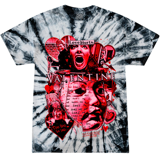 VALENTINE: LOVE HURTS - TIE-DYE T-SHIRT (KNIFE BLADE VARIANT)