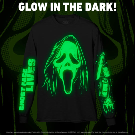 GHOST FACE LIVES - LONG SLEEVE SHIRT (GLOW IN THE DARK)