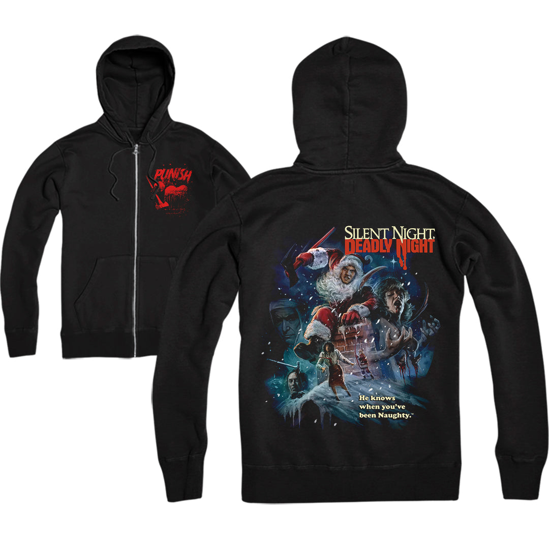 SILENT NIGHT DEADLY NIGHT: HE KNOWS - ZIP UP HOODIE