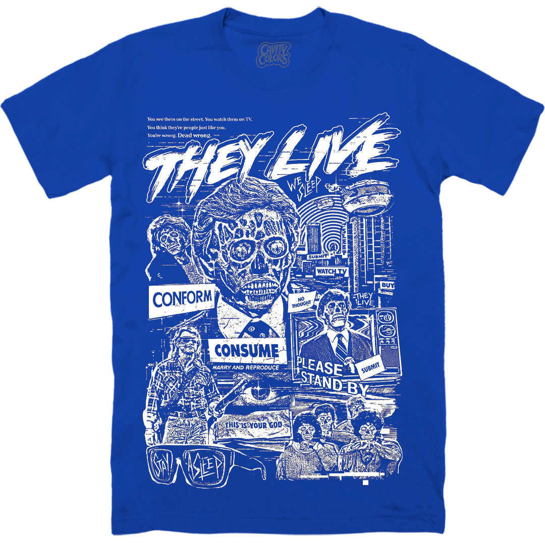 THEY LIVE: CONSUME - T-SHIRT (FORMALDEHYDE FACE BLUE)
